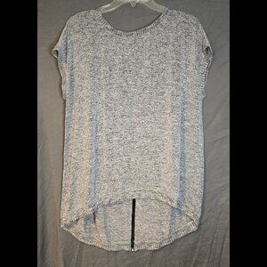 Zip Back Lightweight Sleeveless Sweater sz M Matty M Heather Grey Relaxed Fit
